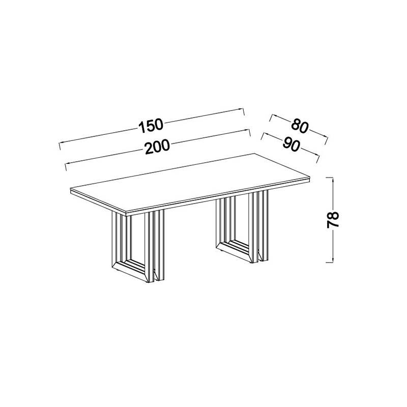 میز کنفرانس 200 سینما چوب مدل اسکوبار - Thumbnail 1